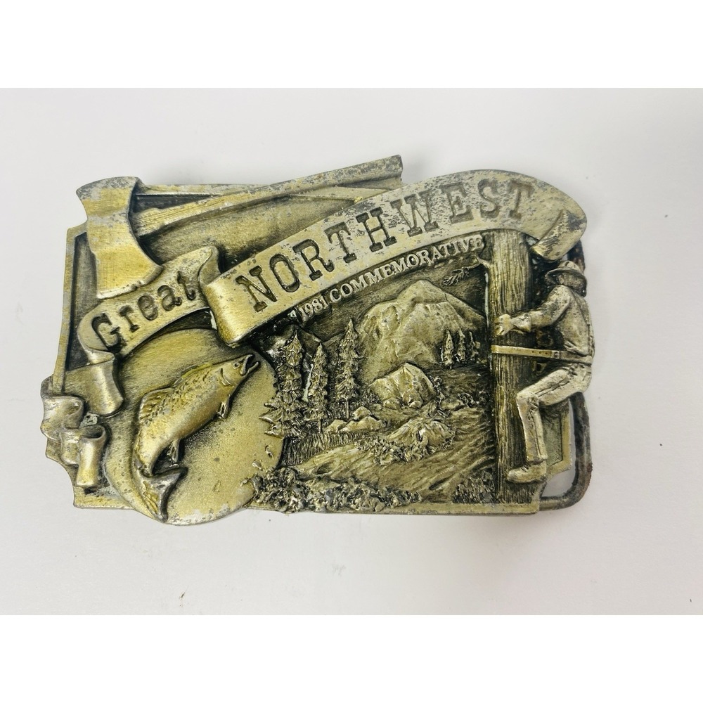 Siskiyou Great Northwest 1981 Commemorative Belt‎ Buckle Limited Edition Vintage